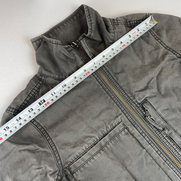 ~ Madewell SM Boho Jacket Fleet Utility Cotton Pockets Olive Green Preppy Zip - Picture 7 of 13